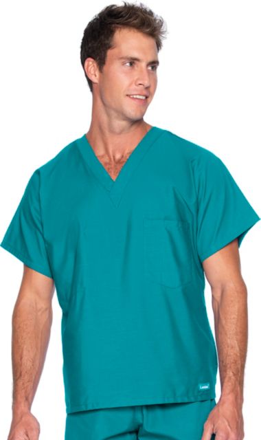 Essentials Unisex 1-Pocket V-Neck Scrub Top Teal 3X Large