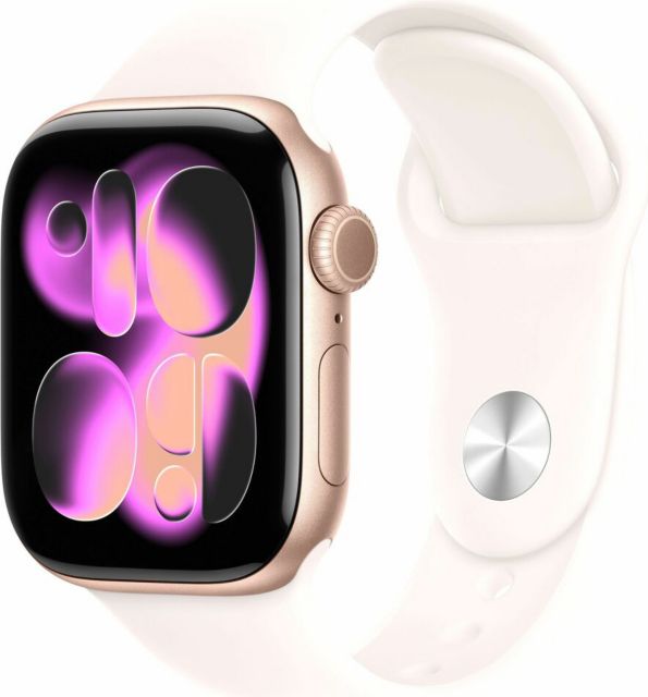 Apple Watch Series 11 GPS + Cellular 42mm Rose Gold Aluminum Case with Light Blush Sport Band - S/M