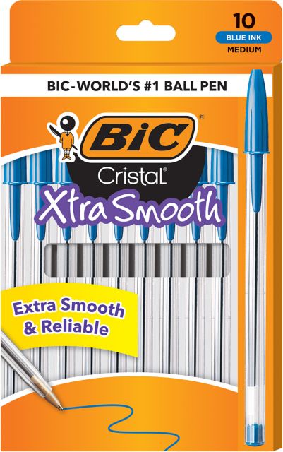 PEN 10PK MED BLU VP CRISTAL